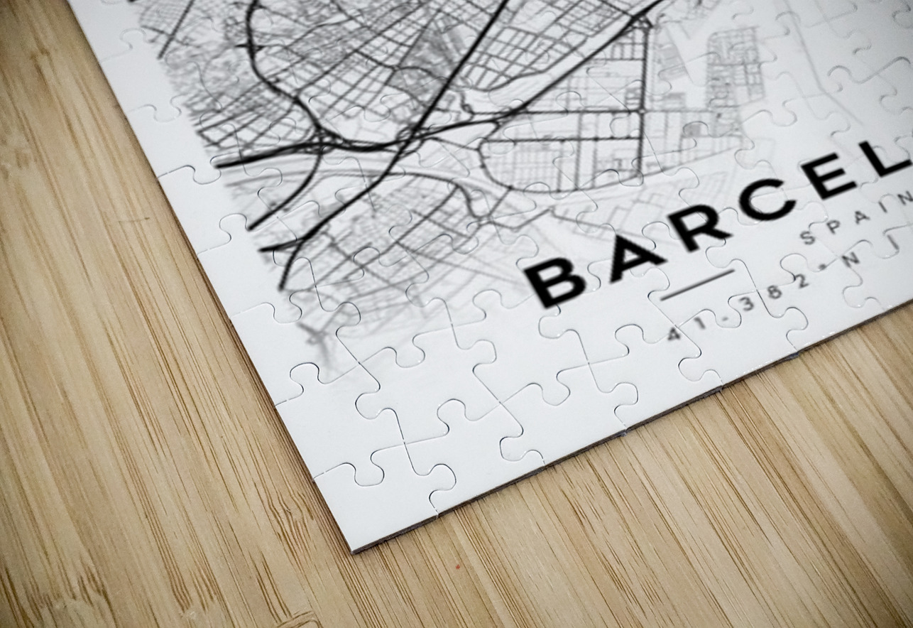 Barcelona portrait A Series CityMapsArt Puzzle