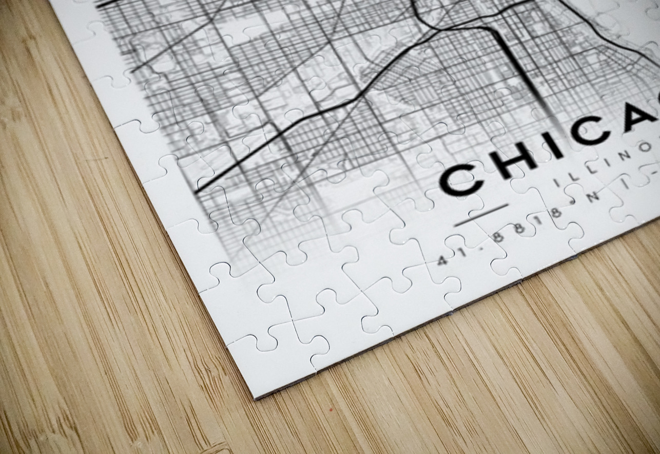 Chicago portrait A Series CityMapsArt Puzzle