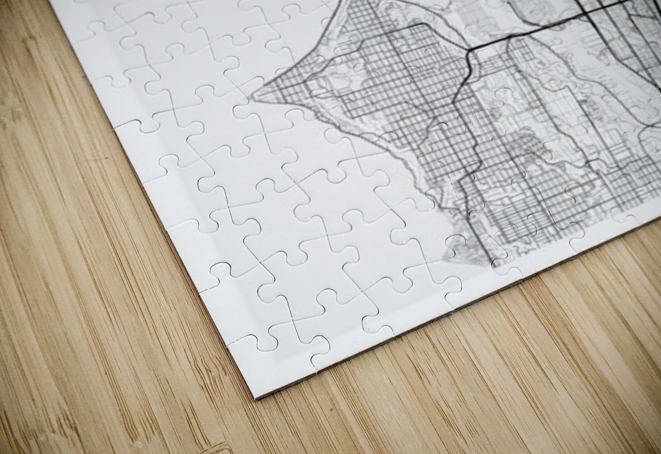 Seattle portrait 2 3 CityMapsArt Puzzle