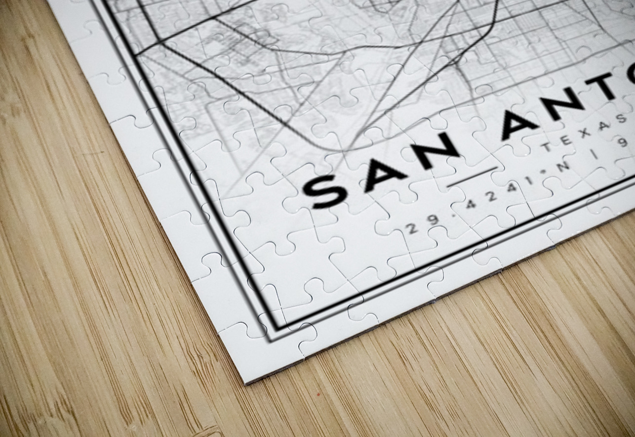 SanAntonio portrait 2 3 CityMapsArt Puzzle