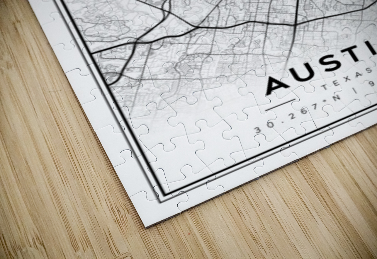 Austin portrait 2 3 CityMapsArt Puzzle
