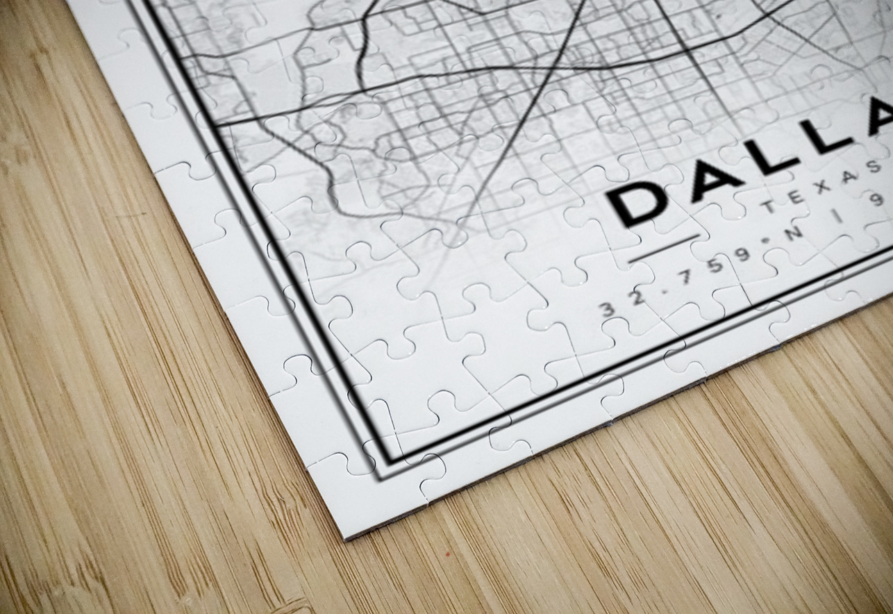 Dallas portrait 2 3 CityMapsArt Puzzle