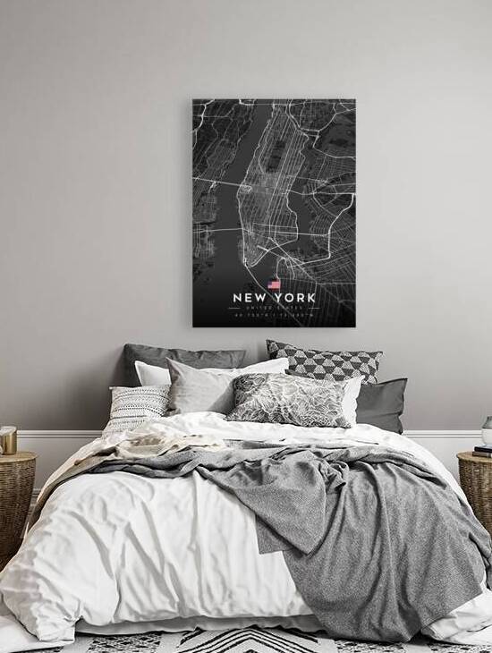 New York City Map Metal Prints by CityMapsArt