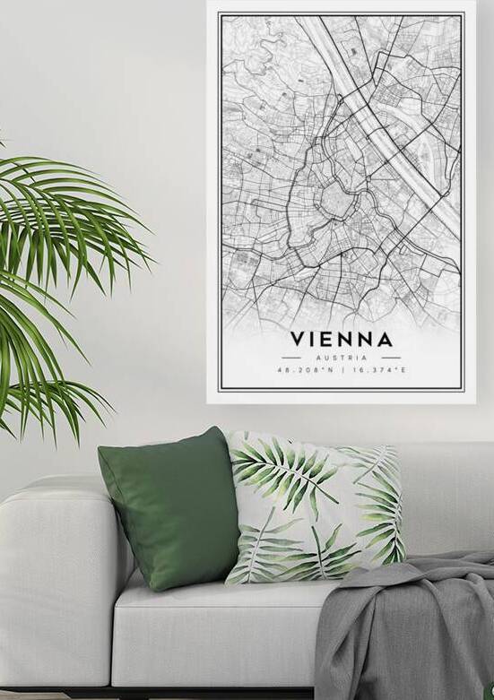 Vienna Austria Minimalist Map Art Print by CityMapsArt