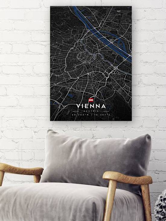 Vienna | Dark Edition City Map Art by CityMapsArt
