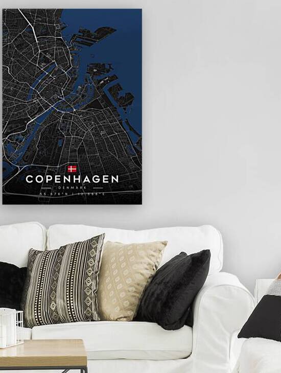 Copenhagen | Dark Edition City Map Art by CityMapsArt