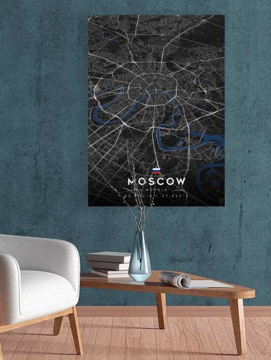 Moscow Russia City Map Art by CityMapsArt