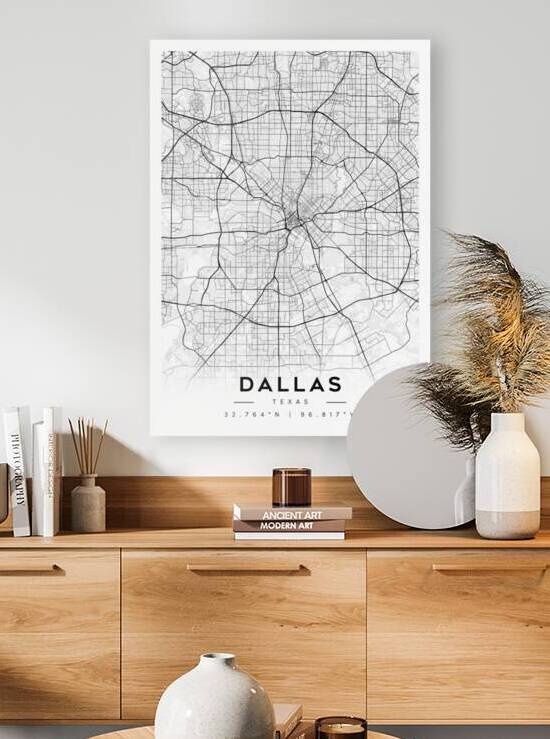 Dallas portrait A Series by CityMapsArt
