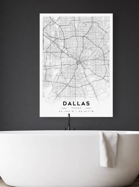 Dallas portrait A Series by CityMapsArt