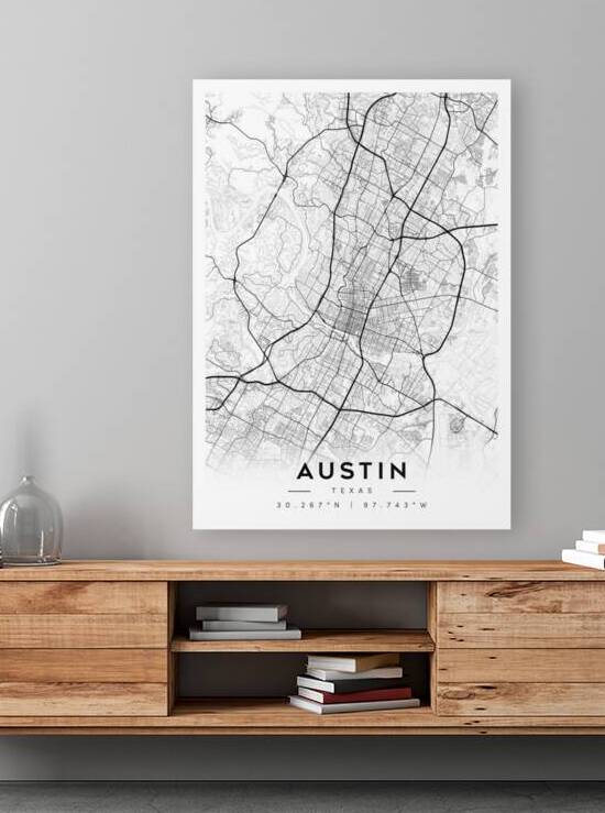 Austin portrait A Series by CityMapsArt