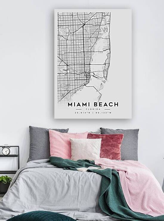 MiamiBeach portrait A Series by CityMapsArt