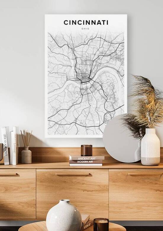 Cincinnati portrait 2 3 by CityMapsArt
