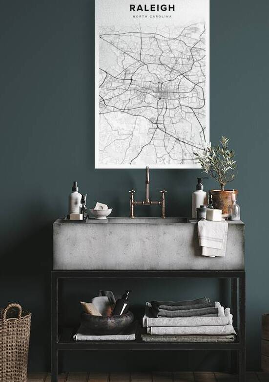 Raleigh portrait 2 3 by CityMapsArt