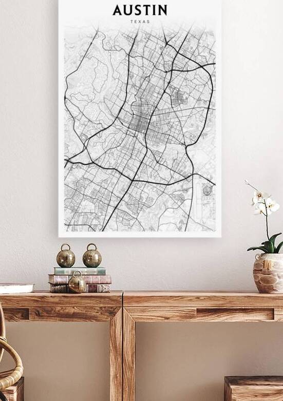 Austin portrait 2 3 by CityMapsArt