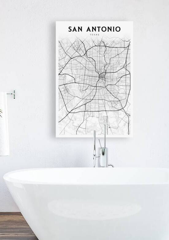 SanAntonio portrait 2 3 by CityMapsArt