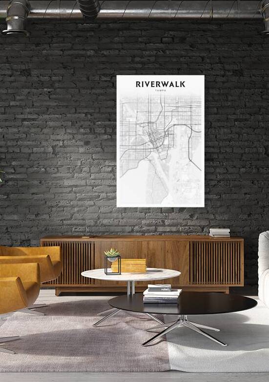 RiverWalk portrait 2 3 by CityMapsArt