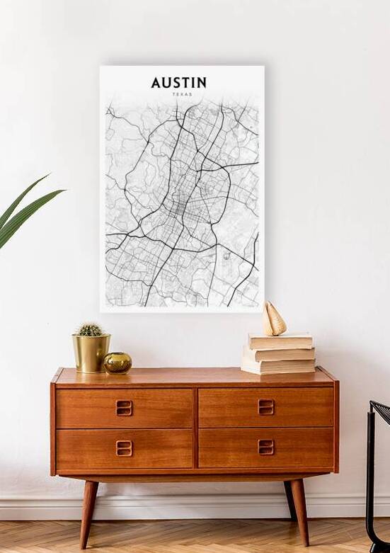 Austin portrait 2 3 by CityMapsArt