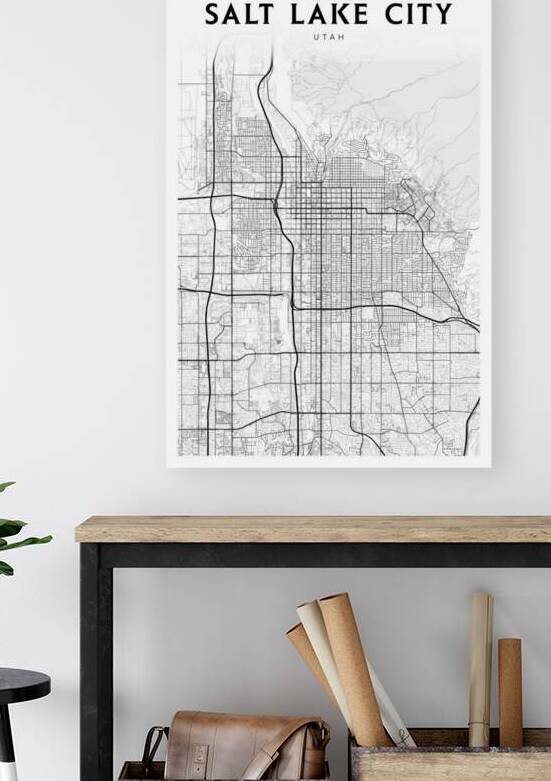 SaltLakeCity portrait 2 3 by CityMapsArt