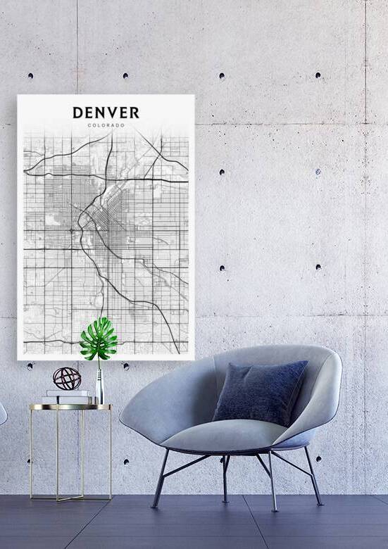 Denver portrait 2 3 by CityMapsArt