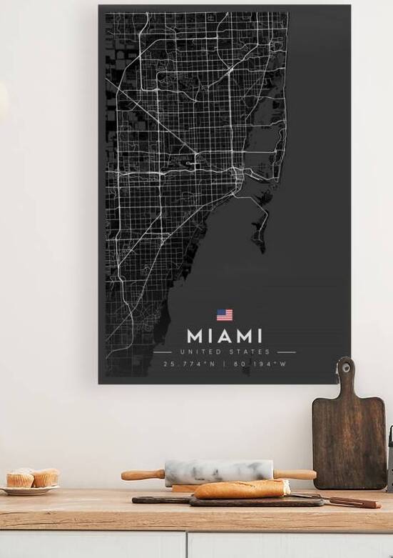 Miami 34x50Inches 1 by CityMapsArt
