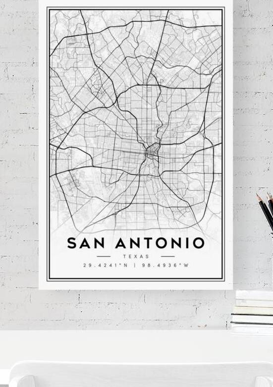 SanAntonio portrait 2 3 by CityMapsArt