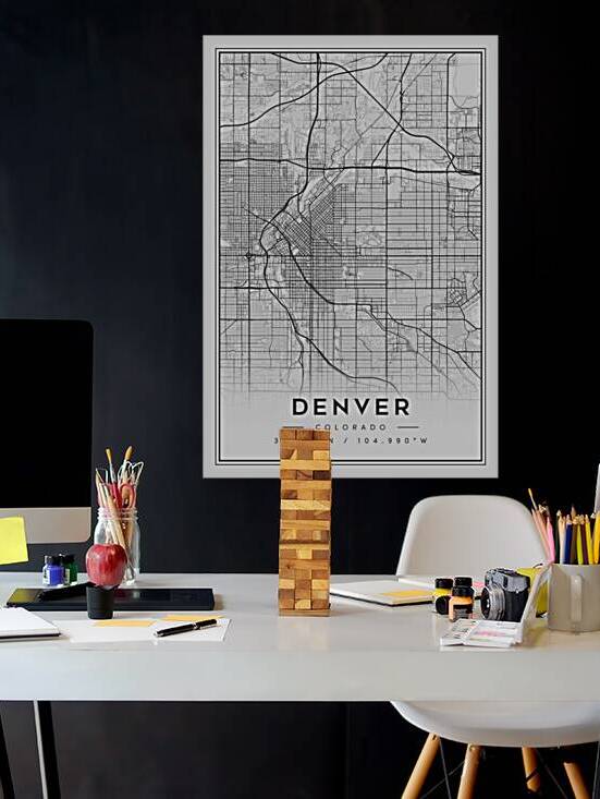 Denver portrait 2 3 by CityMapsArt
