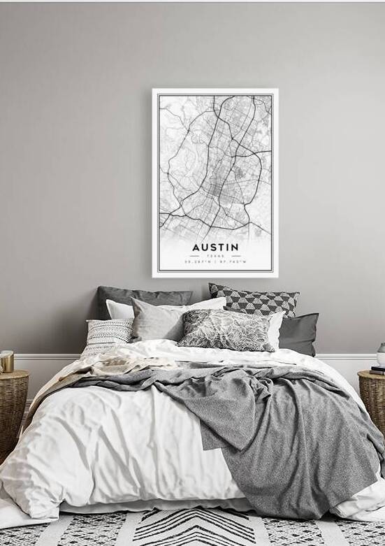 Austin portrait 2 3 by CityMapsArt