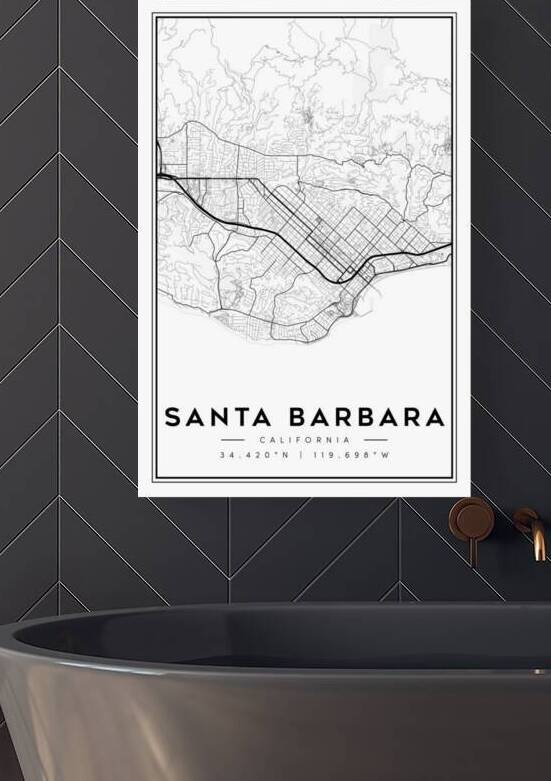 SantaBarbara portrait 2 3 by CityMapsArt