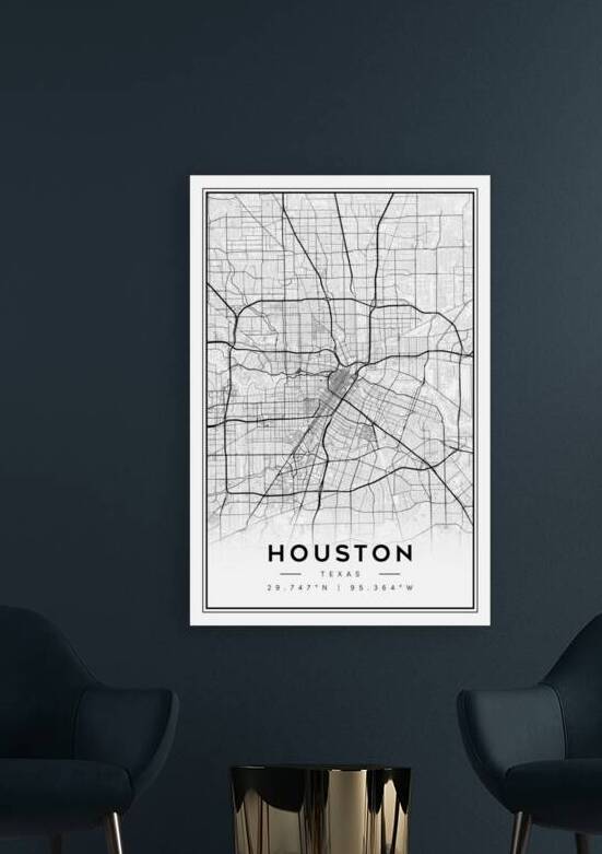 Houston portrait 2 3 by CityMapsArt