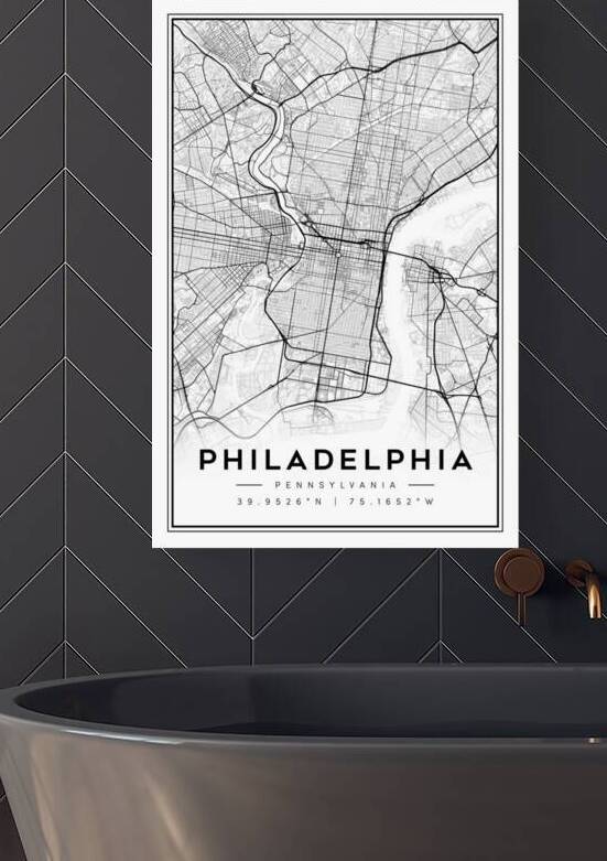 Philadelphia portrait 2 3 by CityMapsArt