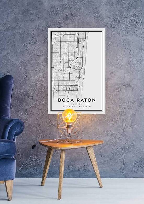BocaRaton portrait 2 3 by CityMapsArt