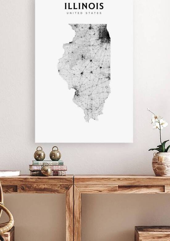 portrait 2 3 Illinois by CityMapsArt