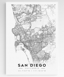 san diego california minimalist city map